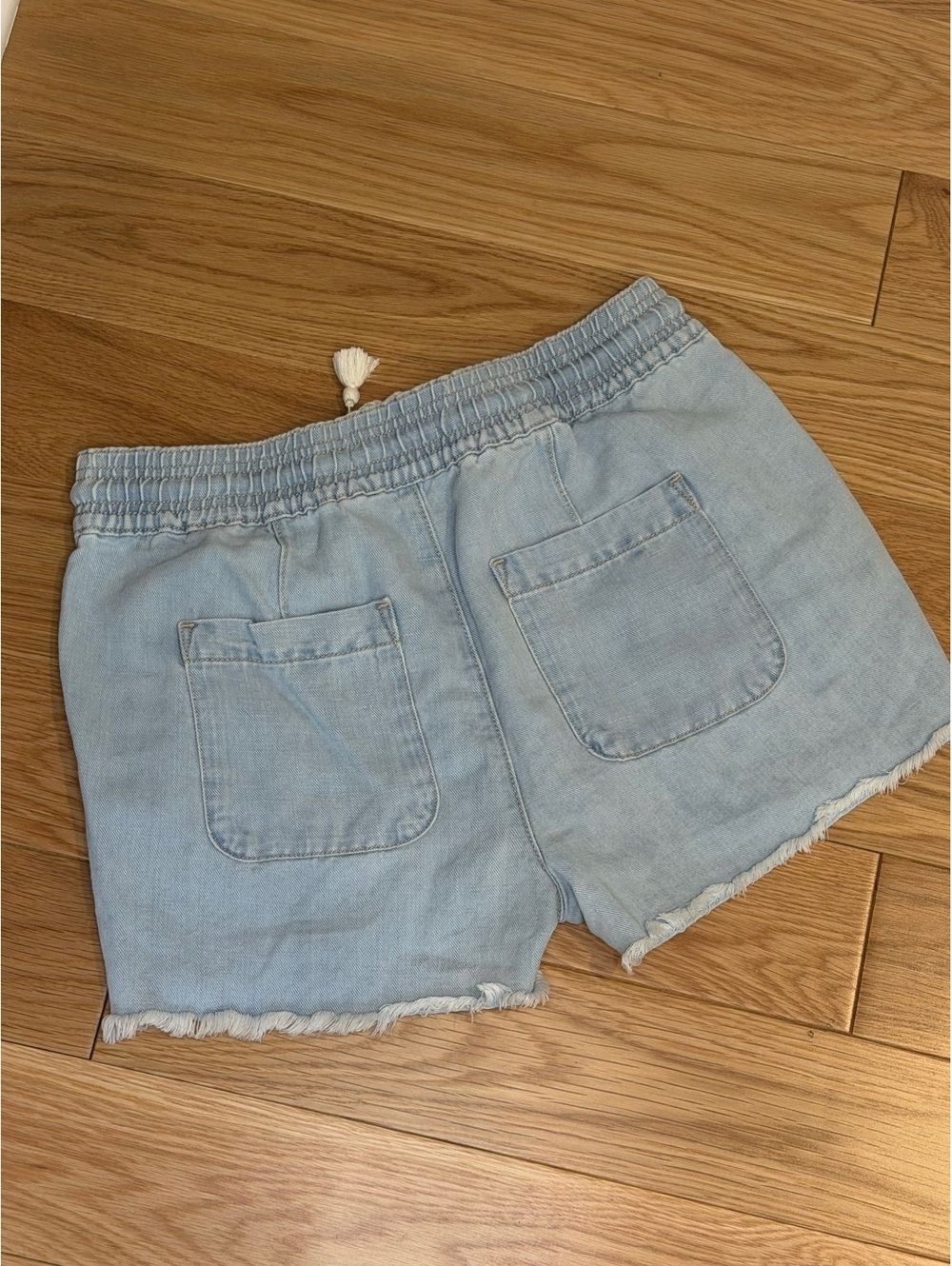 Loft Light Blue Casual Denim Shorts with Drawstring Waist - Picture 4 of 4